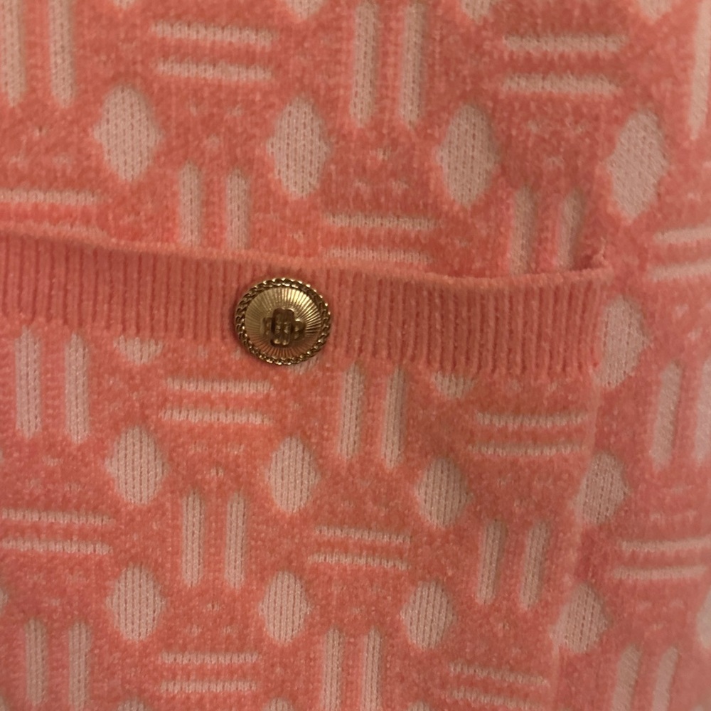 Maje Pink and White Geometric Sweater dress - Picture 7 of 16
